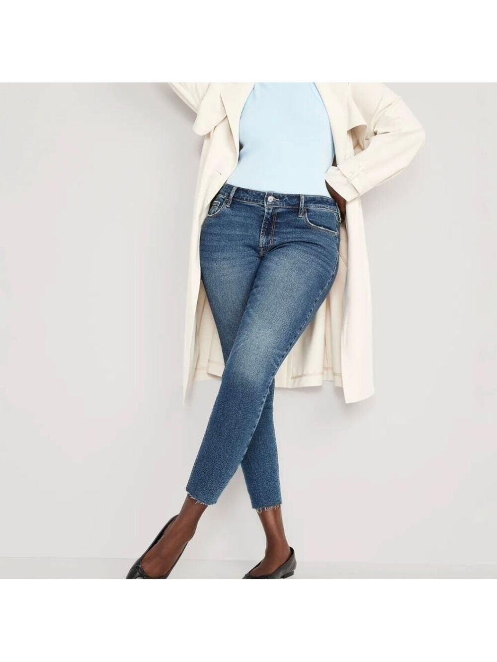 20 - Old Navy | Mid-Rise Rockstar Super-Skinny Cut-Off Ankle Jeans